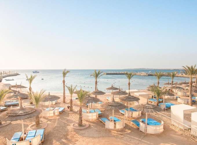 Der Strandbereich für Gäste des Aqua Vista Hotels
