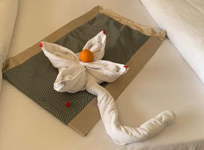 Lieber Gruß von den Room-Boys des Aqua Vista Hotel