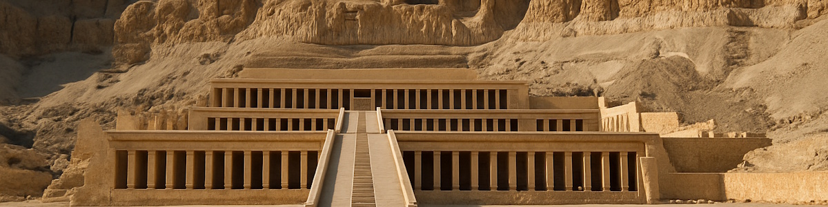 Der Totentempel der Hatschepsut gegenüber von Luxor am anderen Nilufer