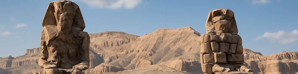 Bestaunen Sie die mächtigen Memnon Kolosse bei einem Ausflug nach Luxor